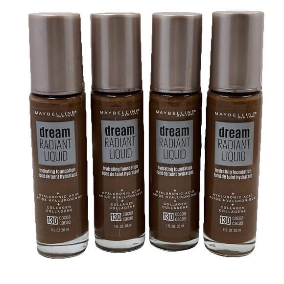 Maybelline Dream Radiant Liquid Foundation 130 Cocoa Lot Of 4 New - Picture 1 of 6